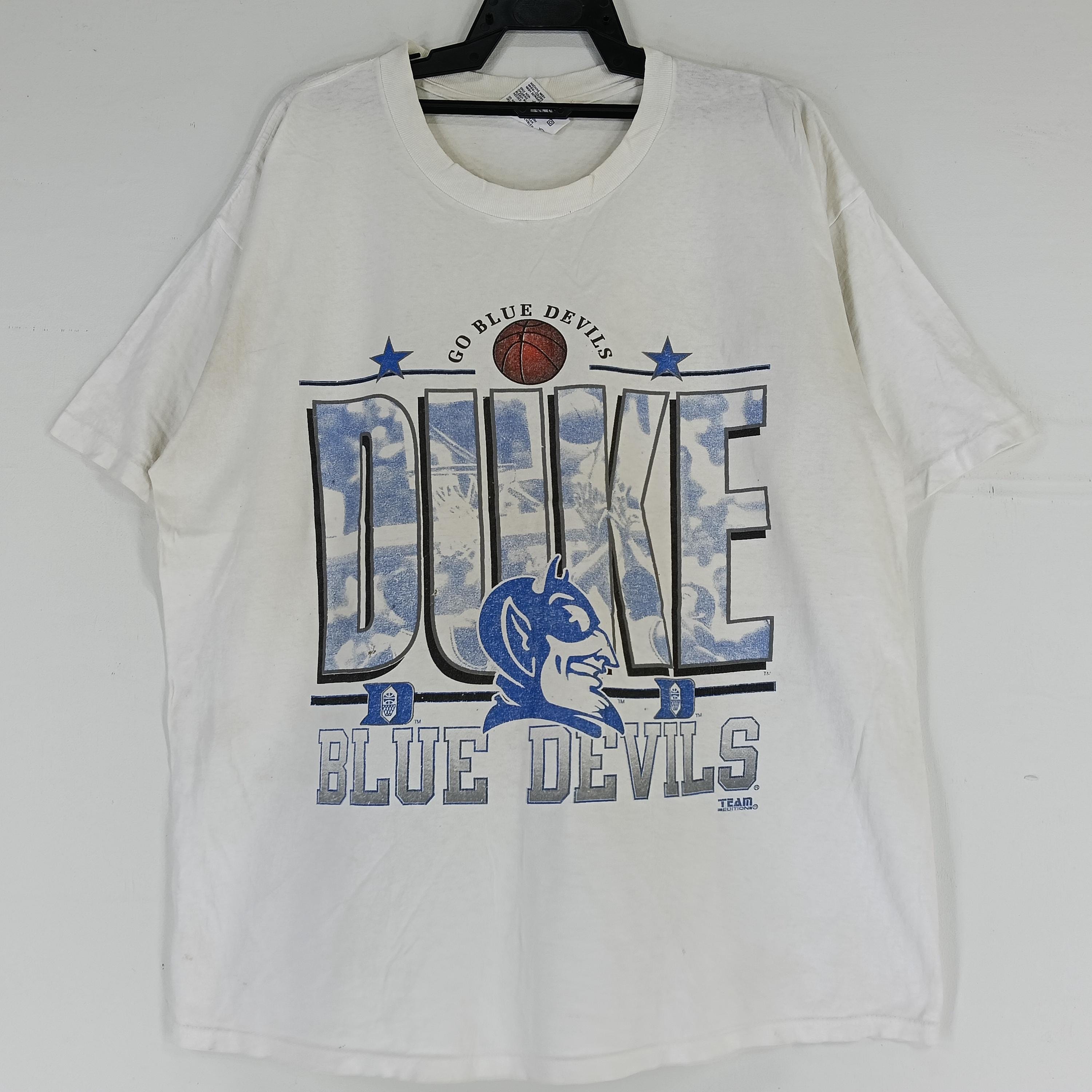 Vintage 90's Duke Blue Devil Basketball White Xlarge White T Shirt