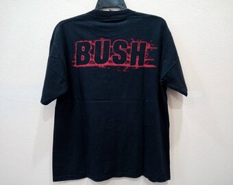 希少 90s AMAZING SPACEFROGS バンドtシャツ バック Vintage 90's Bush English Rock Band Black Large T Shirt Bush