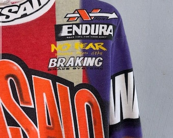 Vintage 90's Sinisalo Motorcross Racing Multicolor Large T Shirt