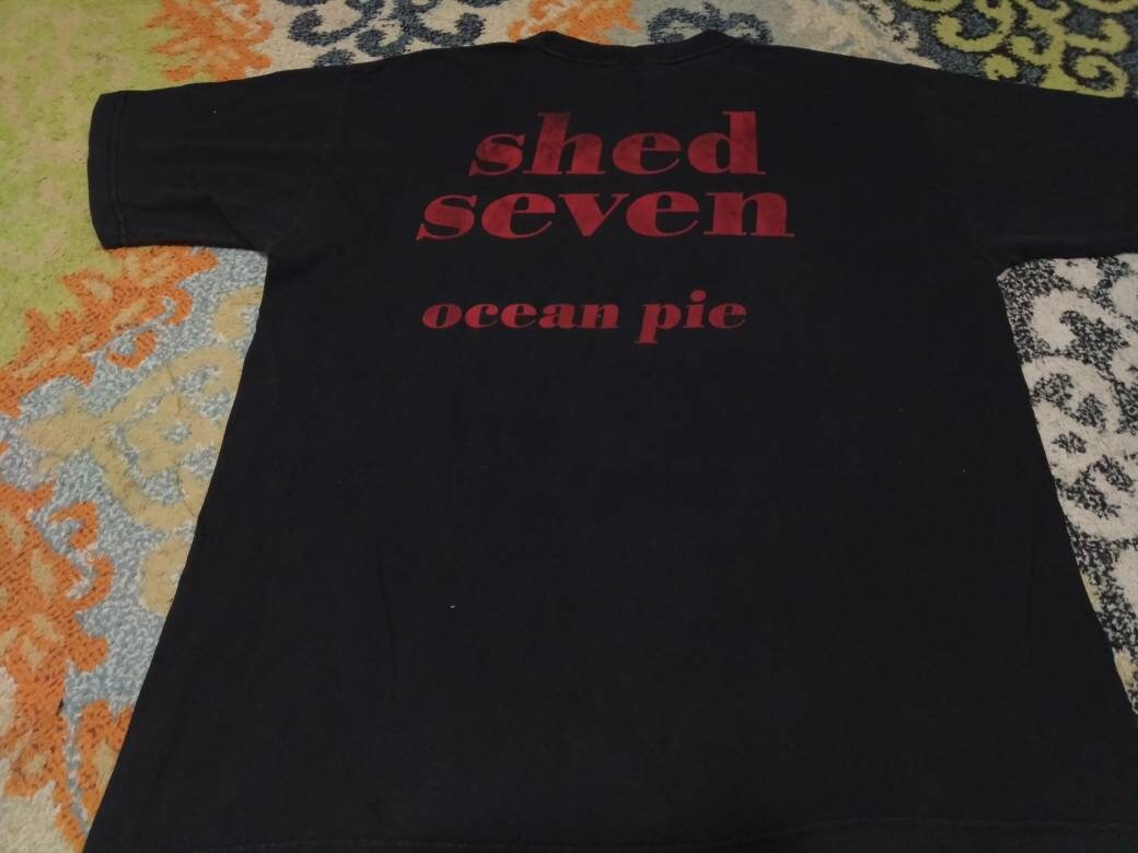 Vintage 90's Shed Seven English Alternative Rock Band Black Large