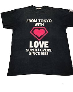 Vintage Super Lovers Japanese Brand Designer Dark Blue Medium T