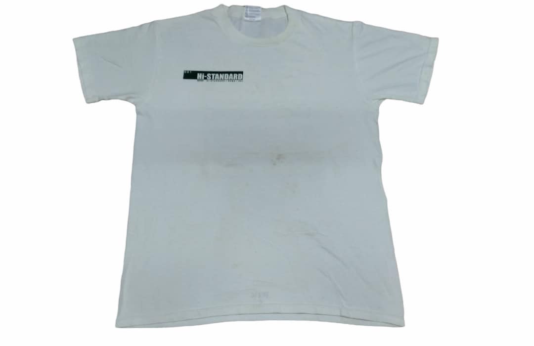 Vintage 90's Hi-standard Japanese Punk Rock Band White Medium T