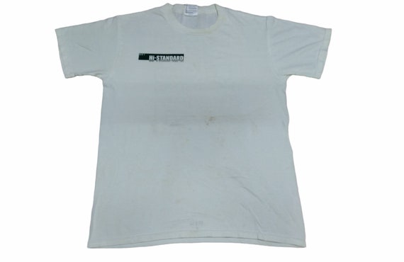 Vintage 90's Hi-standard Japanese Punk Rock Band White Medium T