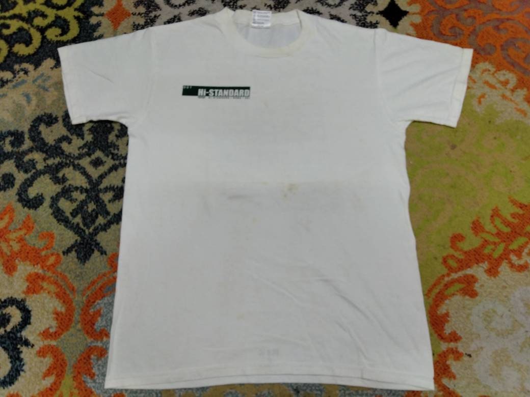 Vintage 90's Hi-standard Japanese Punk Rock Band White Medium T