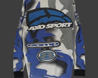 Vintage 90's Axo Sport Team Motocross Overprinted Long Sleeve