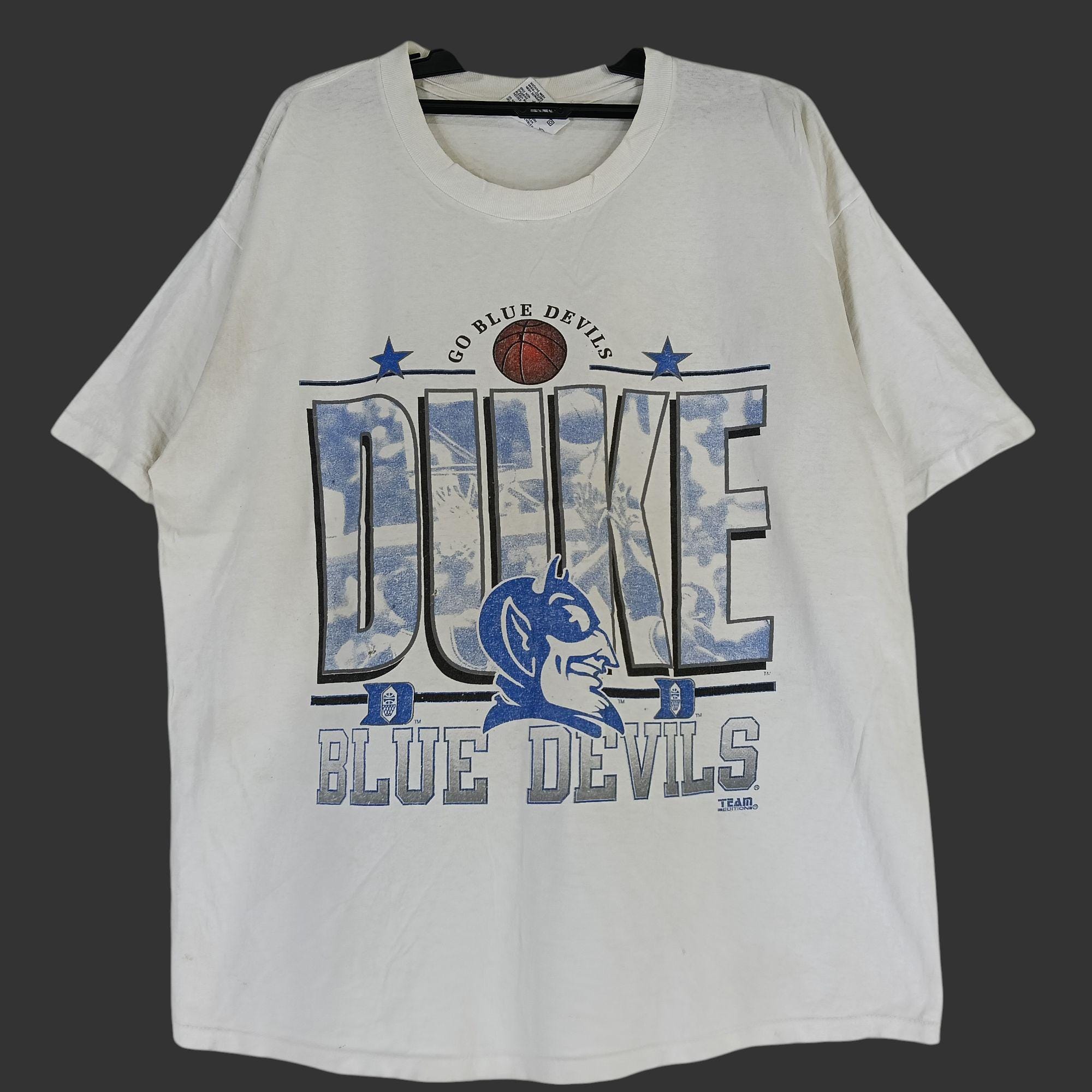 Vintage 90's Duke Blue Devil Basketball White Xlarge White T Shirt