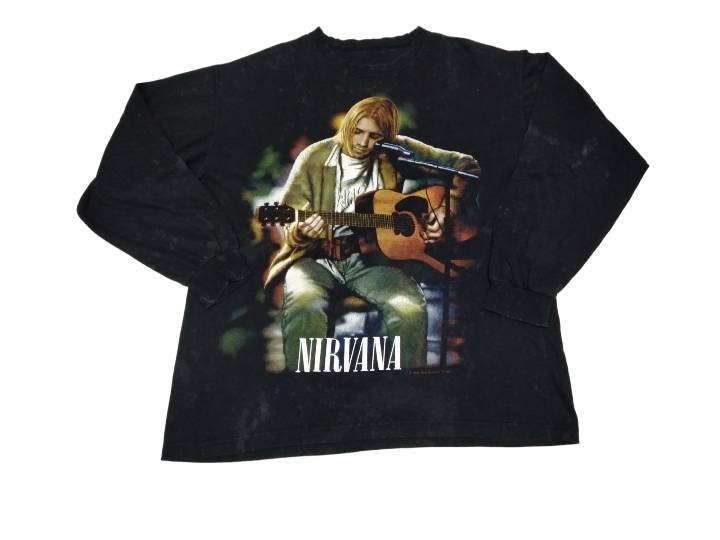 Vintage 90's Kurt Cobain Nirvana Vocalist Band Black Large T