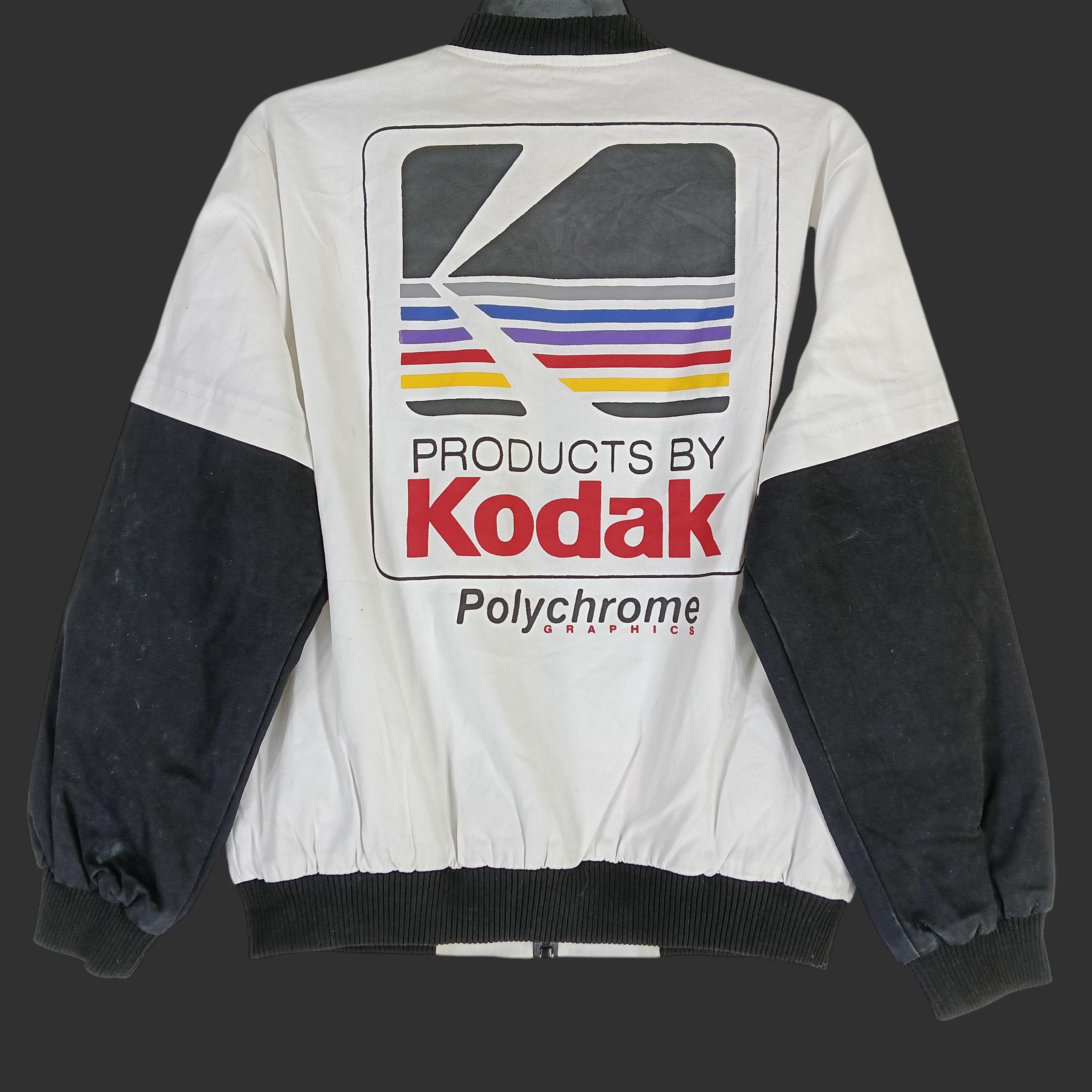 Vintage Kodak Polychrome Graphic White Black Medium Jacket Kodak