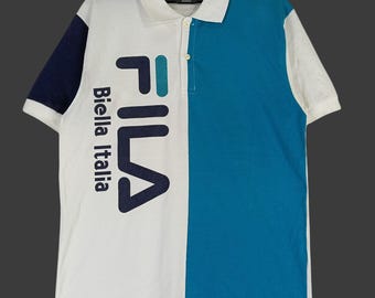 Vintage Fila Biella Italia Polo Shirt Medium 90s Sportswear Fila Color Block Multicolor Fila Italia Sport Shirt Size M