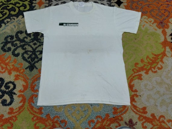 Vintage 90's Hi-standard Japanese Punk Rock Band White Medium T