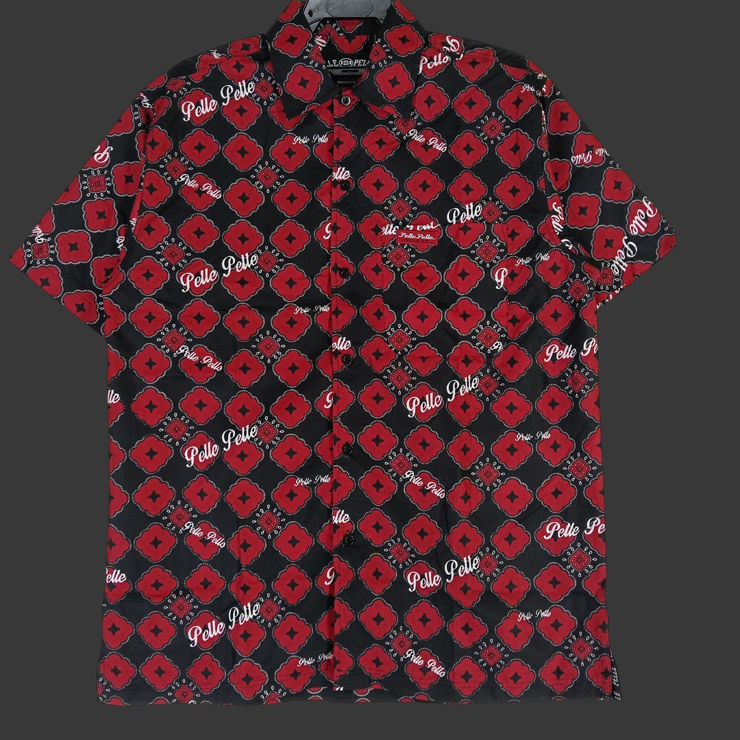 Vintage Pelle Pelle Overprint Marc Buchanan Designer Button up