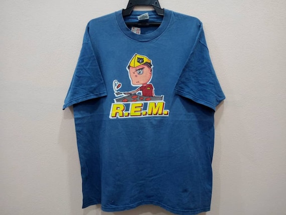 Vintage 90's Rem American Band Blue Xlarge T Shirt REM Band Genre