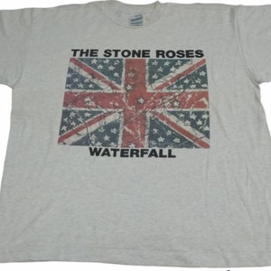 Vintage 90er The Stone Roses Wasserfall Album Grau Xlarge T Shirt English Rock Band Genre Alternative Rock Indie Rock Dance Rock Gr. XL