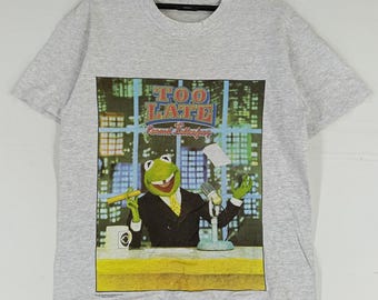 I*す様 90s Kermit カーミット BLACK OUT Tシャツ XL 90s kermit カーミット エリッククラプトン パロディヴィンテージT