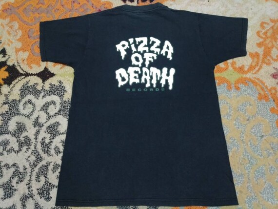 Vintage Pizza of Death Japanese Record Black Medium T Shirt