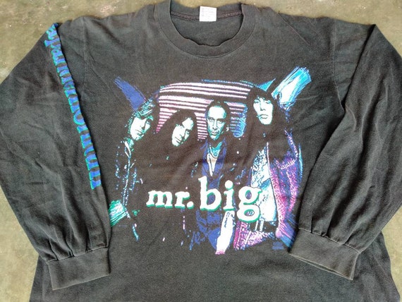 Vintage 90's Mr Big American Rock Band Black Large T Shirt Get