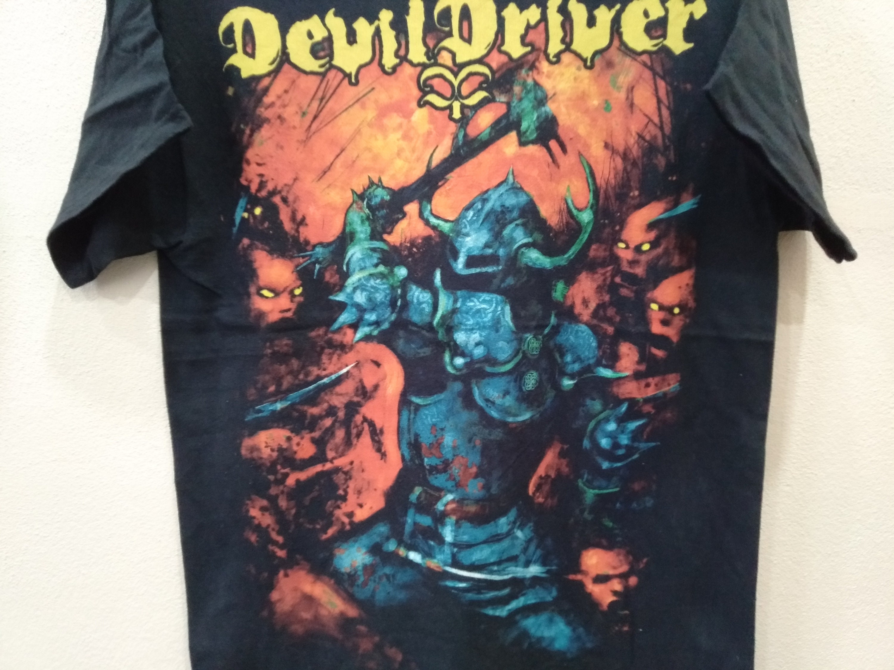 Vintage Y2k Devildriver American Heavy Metal Band Medium Black T
