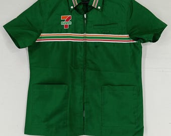 Vintage 7-eleven Workers Shirt Small Vtg Japan 7 Eleven Uniform