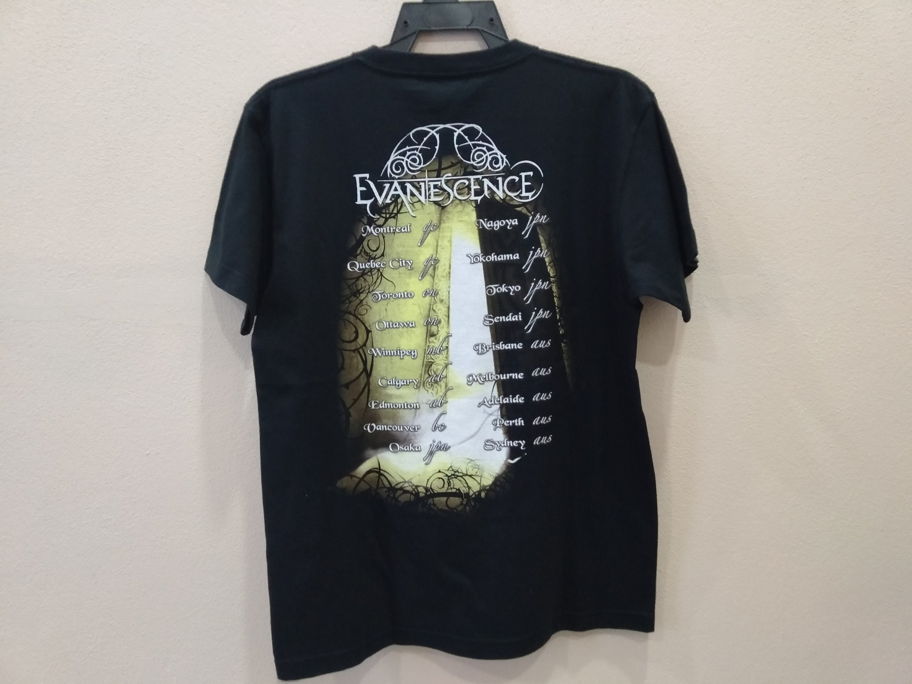 Vintage Y2k Evanescence American Rock Band Black Medium T Shirt