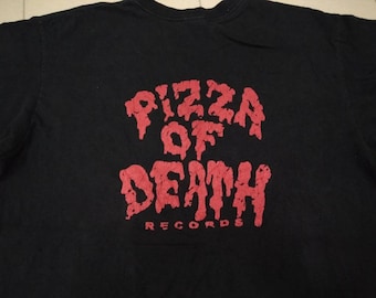 Vintage Pizza of Death Japanese Record Black Large T Shirt Music