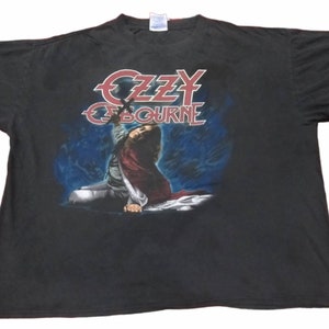 Vintage Ozzy Osbourne Singer Heavy Metal Glam Hard Rock Music Black XLarge T Shirt Music Concert Tour Tees Shirts Size XL