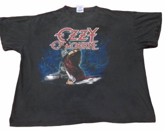 Vintage Ozzy Osbourne Singer Heavy Metal Glam Hard Rock Music Black XLarge T Shirt Music Concert Tour Tees Shirts Size XL