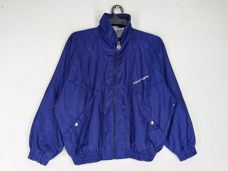 Vintage 90's Courreges Paris Sport Futur Blue Large Jacket Courreges Zipper Jacket Sportwear Sport Jacket Size L image 3
