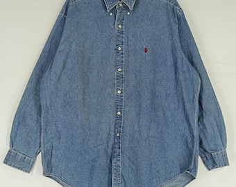 ヴィンテージ ポロ ラルフローレン ジーンズ シャツ Sサイズ 90年代