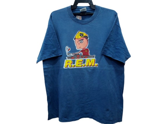 Vintage 90's Rem American Band Blue Xlarge T Shirt REM Band Genre