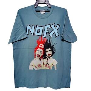 Vintage Nofx Punk Band Blue Large T Shirt Nofx American Rock Band Music Genre  Punk Rock Skate Punk Shirt Size L
