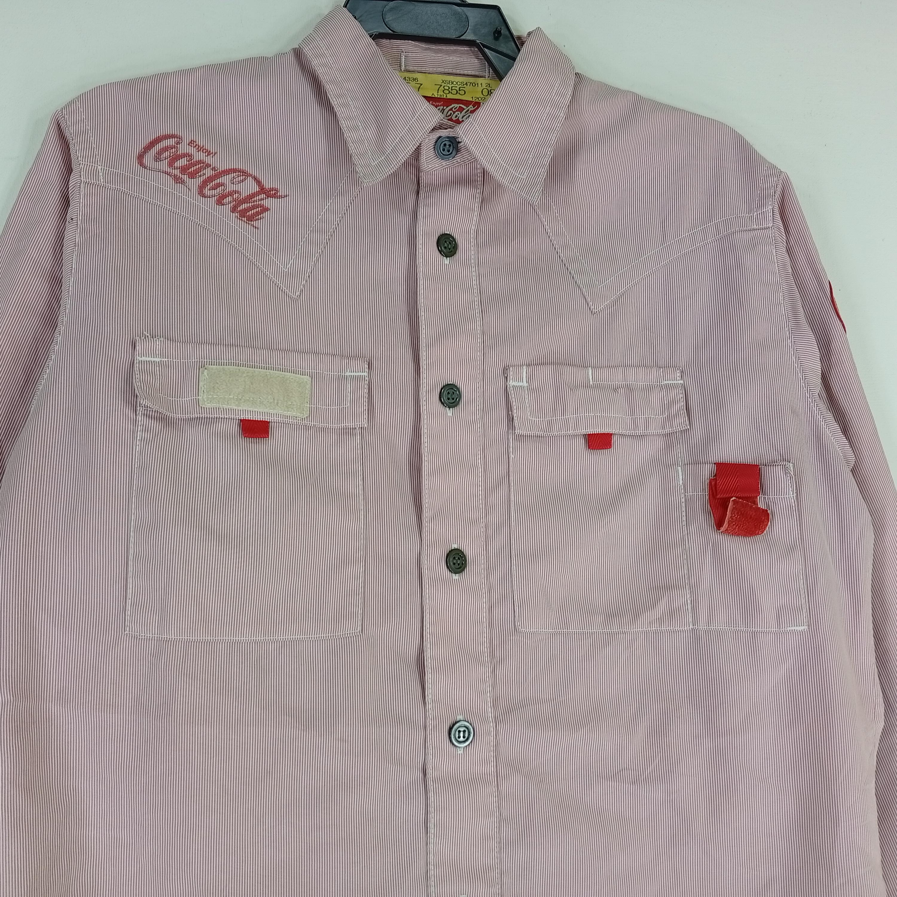 90年代ヴィンテージ コカコーラ ユニフォーム 作業員用ストライプ 