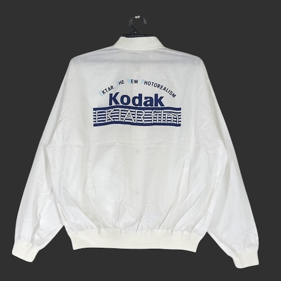 Vintage Kodak Polychrome Graphic White Black Medium Jacket Kodak