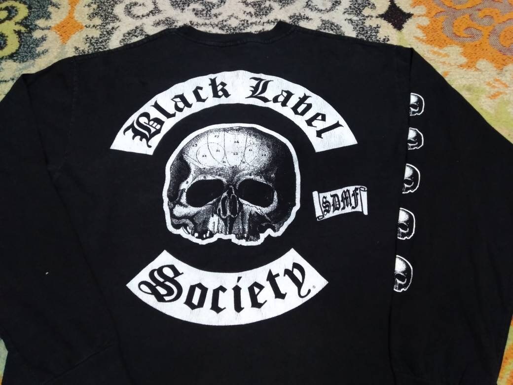 Vintage Black Label Society American Heavy Metal Black Medium Long