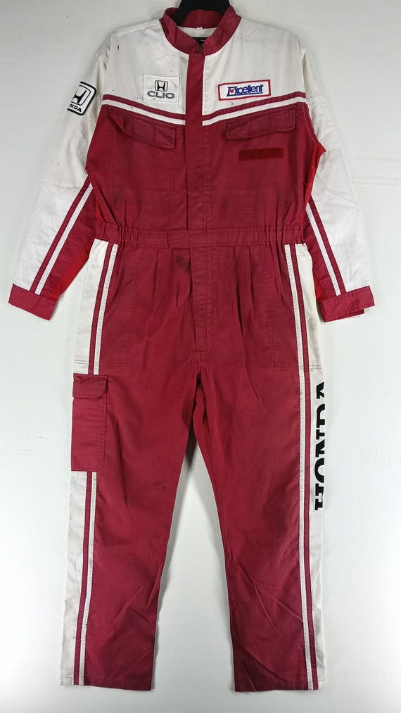 Vintage 90's Honda Red White 3large Coverall Workwear Boilersuit
