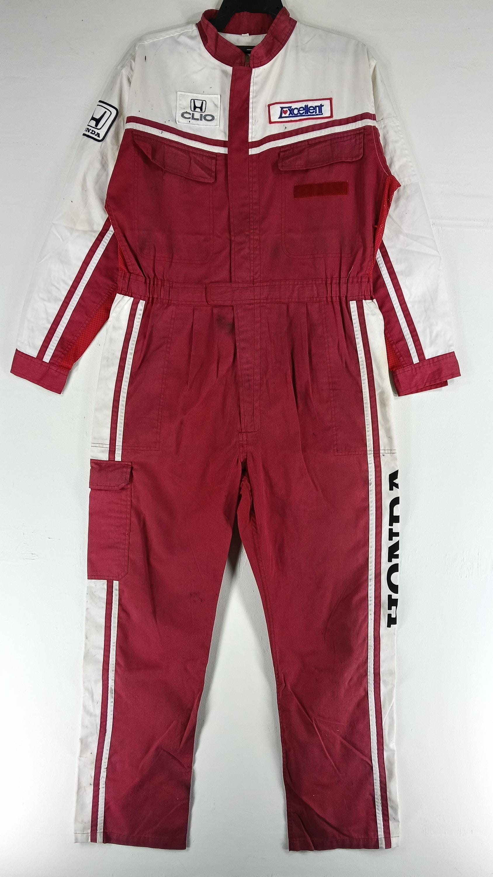 Vintage 90's Honda Red White 3large Coverall Workwear Boilersuit