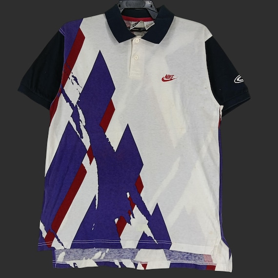 Vintage 90's Nike Swoosh Challenge Court Polo Shirt Small Nike