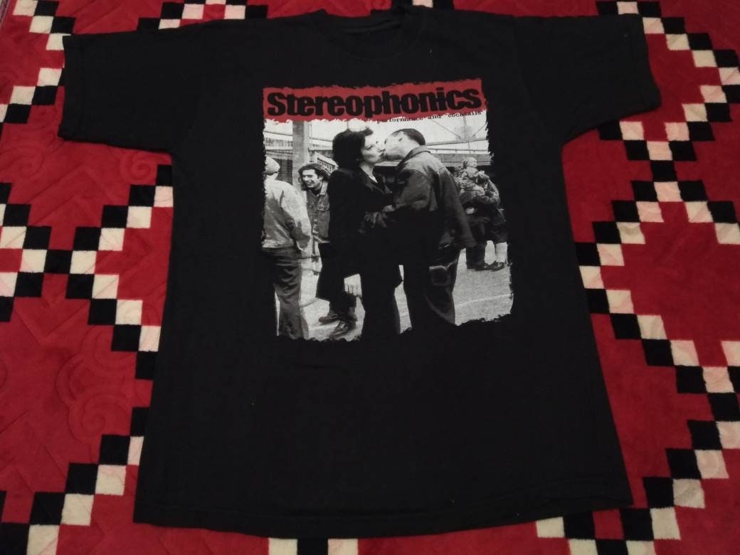 Vintage 90's Stereophonics Welsh Rock Band Black Medium T Shirt