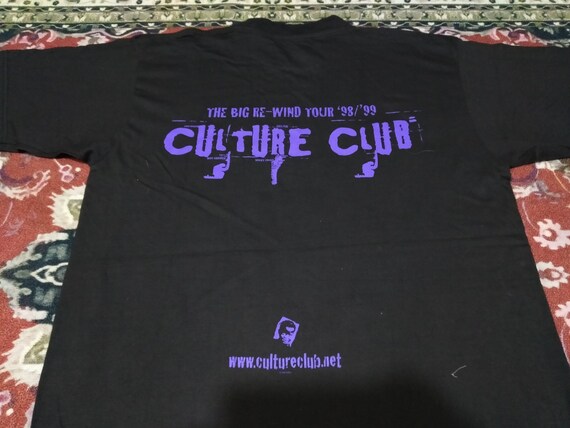 Vintage 90s CULTURE CLUB English New Wave Band Black Large T Shirt