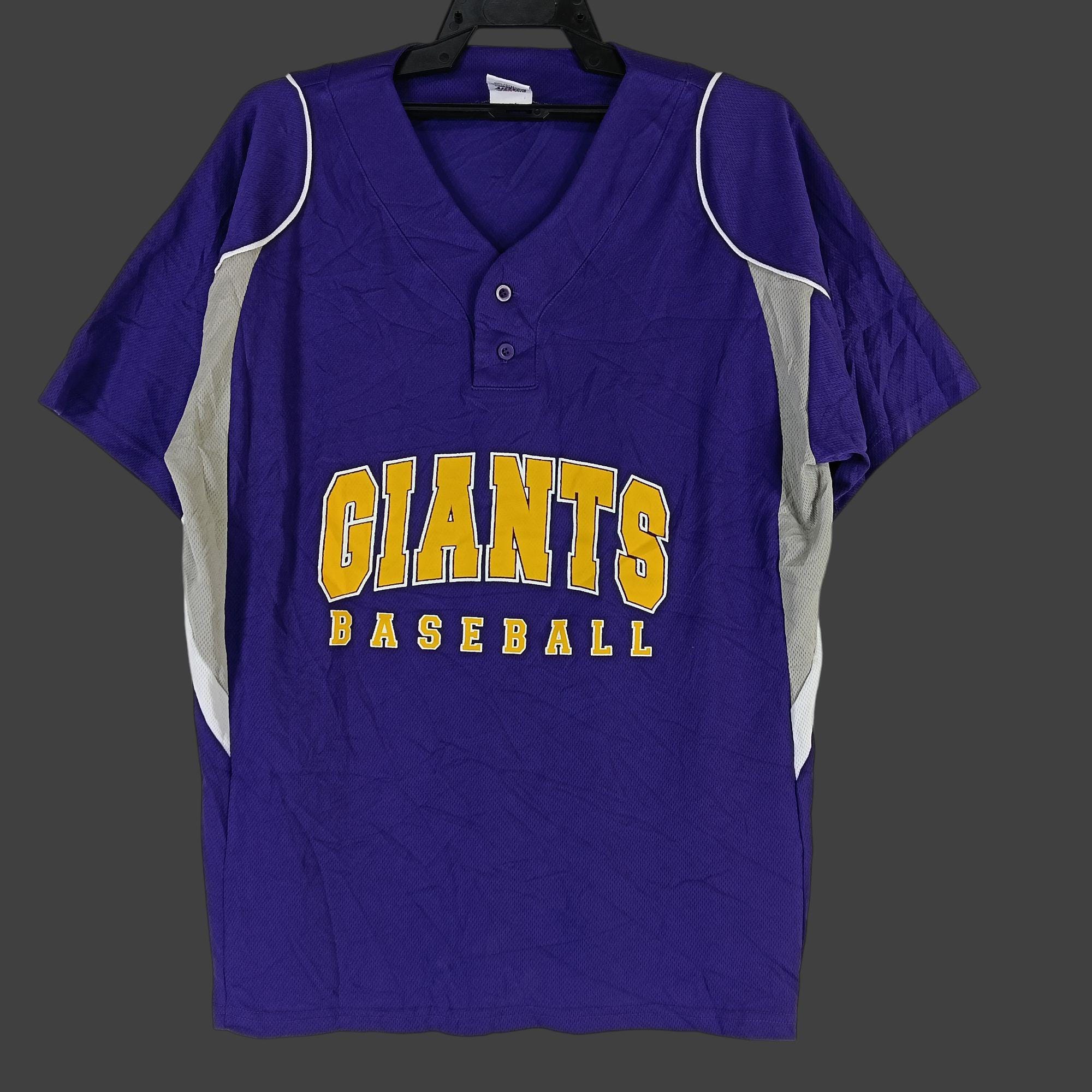 MLBメジャーリーグUSA製90sヴィンテージGIANTSベースボールシャツ美品 Vintage 90's Giants Baseball Purple Large Jersey Giants Baseball