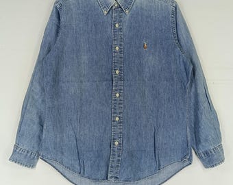 90’s Polo RALPH LAUREN COUNTRY denim RRL Double RL Ralph Lauren Polo Country Denim Jacket Men Size L