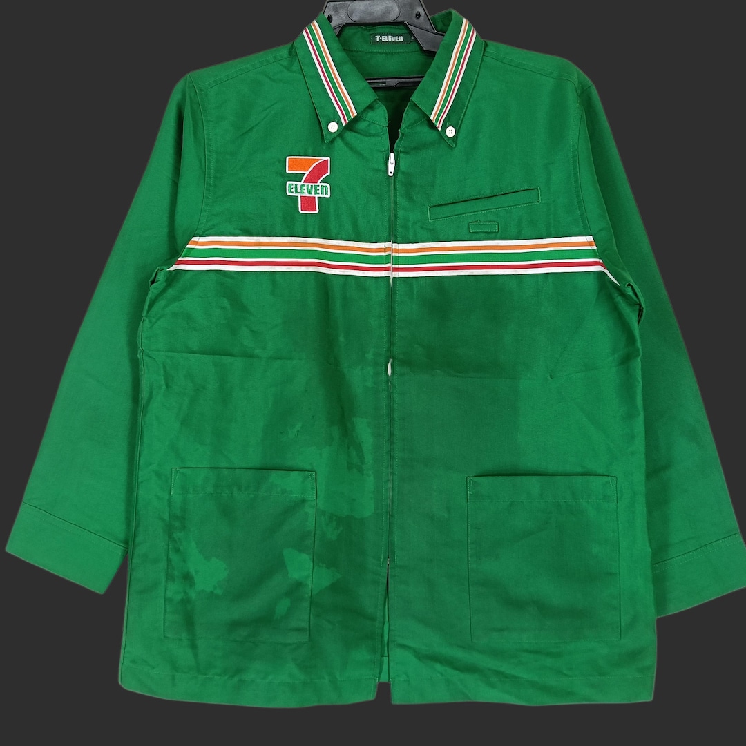 Vintage 7-eleven Workers Shirt Medium Vtg Japan Seven Eleven