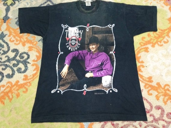VINTAGE TRACY LAWRENCE LIVE TEE SHIRT 90s SIZE LARGE MADE IN