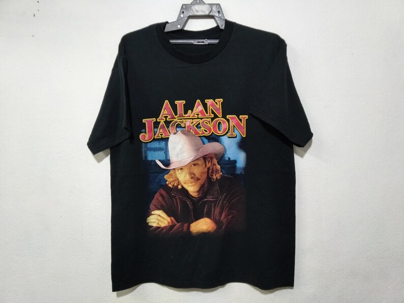 Vintage Alan Jackson American Black T Shirt Singer Songwriter Tour ...