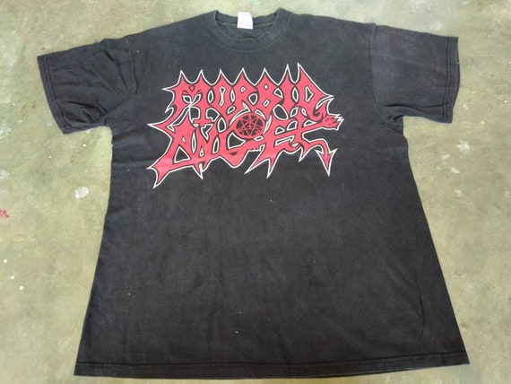 Vintage 90's Morbid Angel American Death Metal Band Black Large T