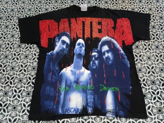 Vintage PANTERA 90's American Band Heavy Metal Black Large T Shirt