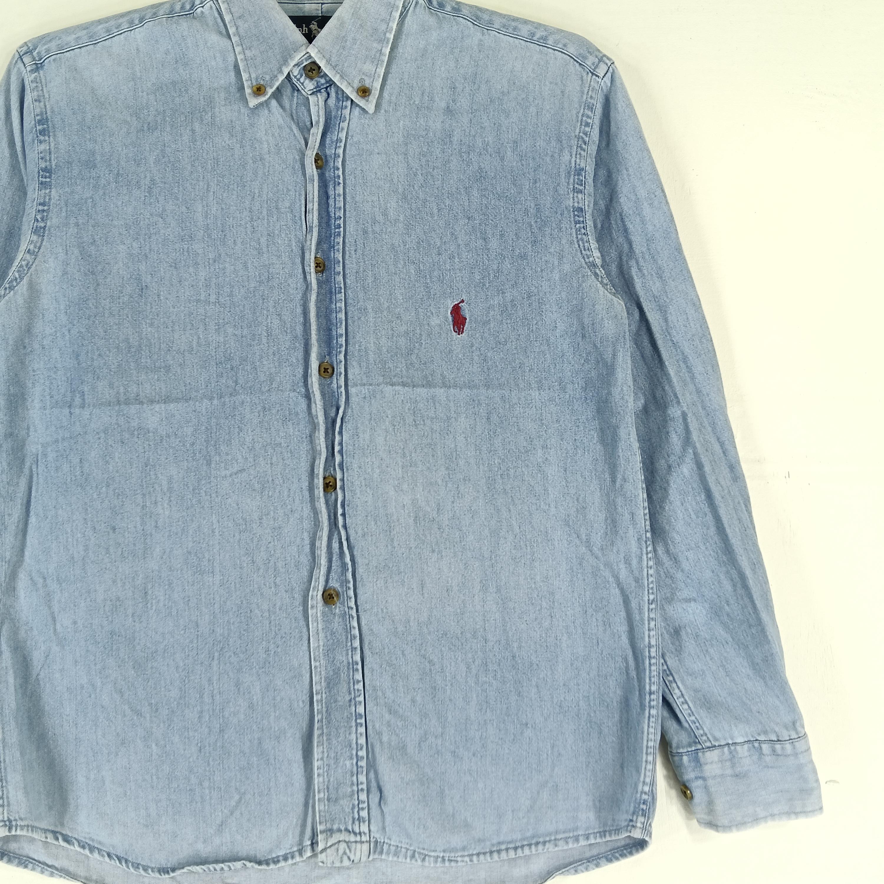 Vintage Polo Ralph Lauren Jeans Shirt Xsmall 90s Polo Pony Blue