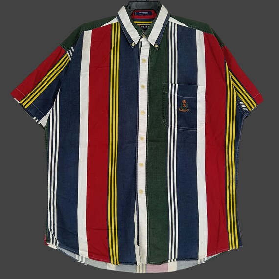Vintage 90s Chap Ralph Lauren Striped Shirt Large Brushpopper