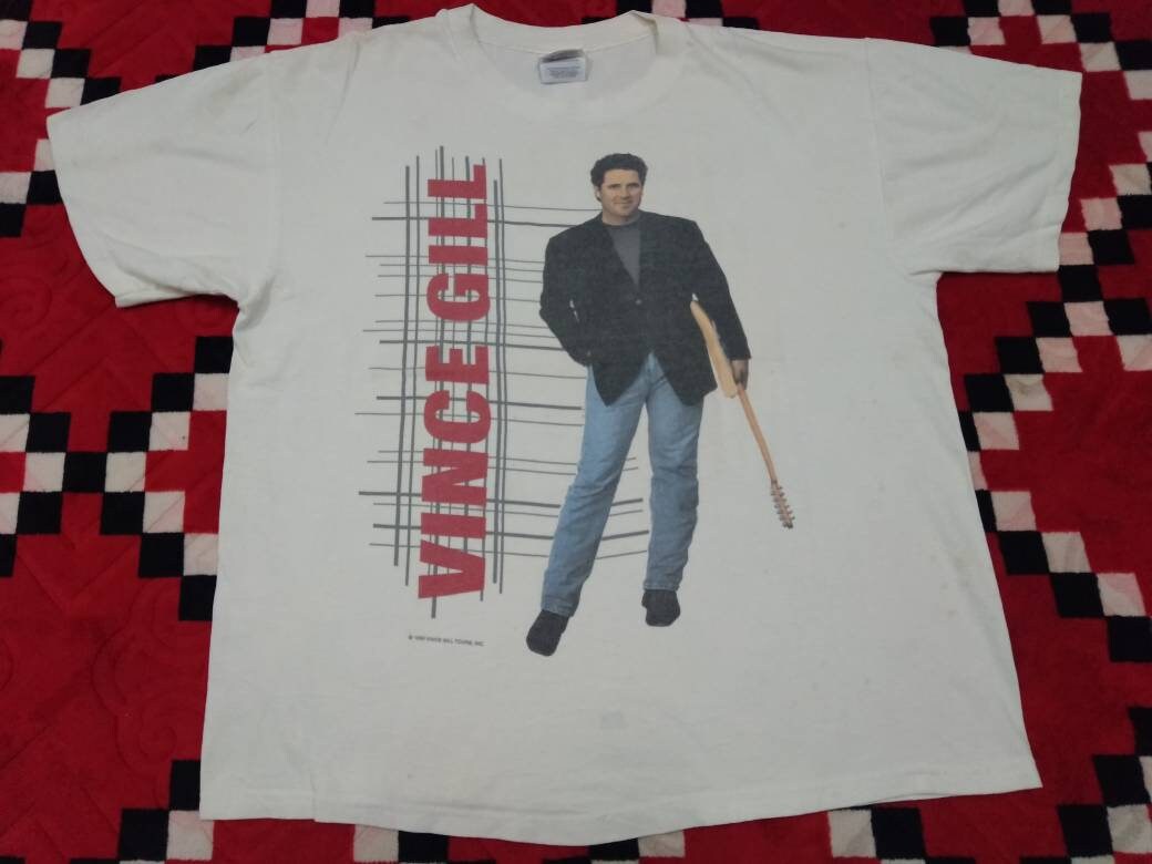 Vintage 90's Vince Gill When Love Finds You Tour White Large T