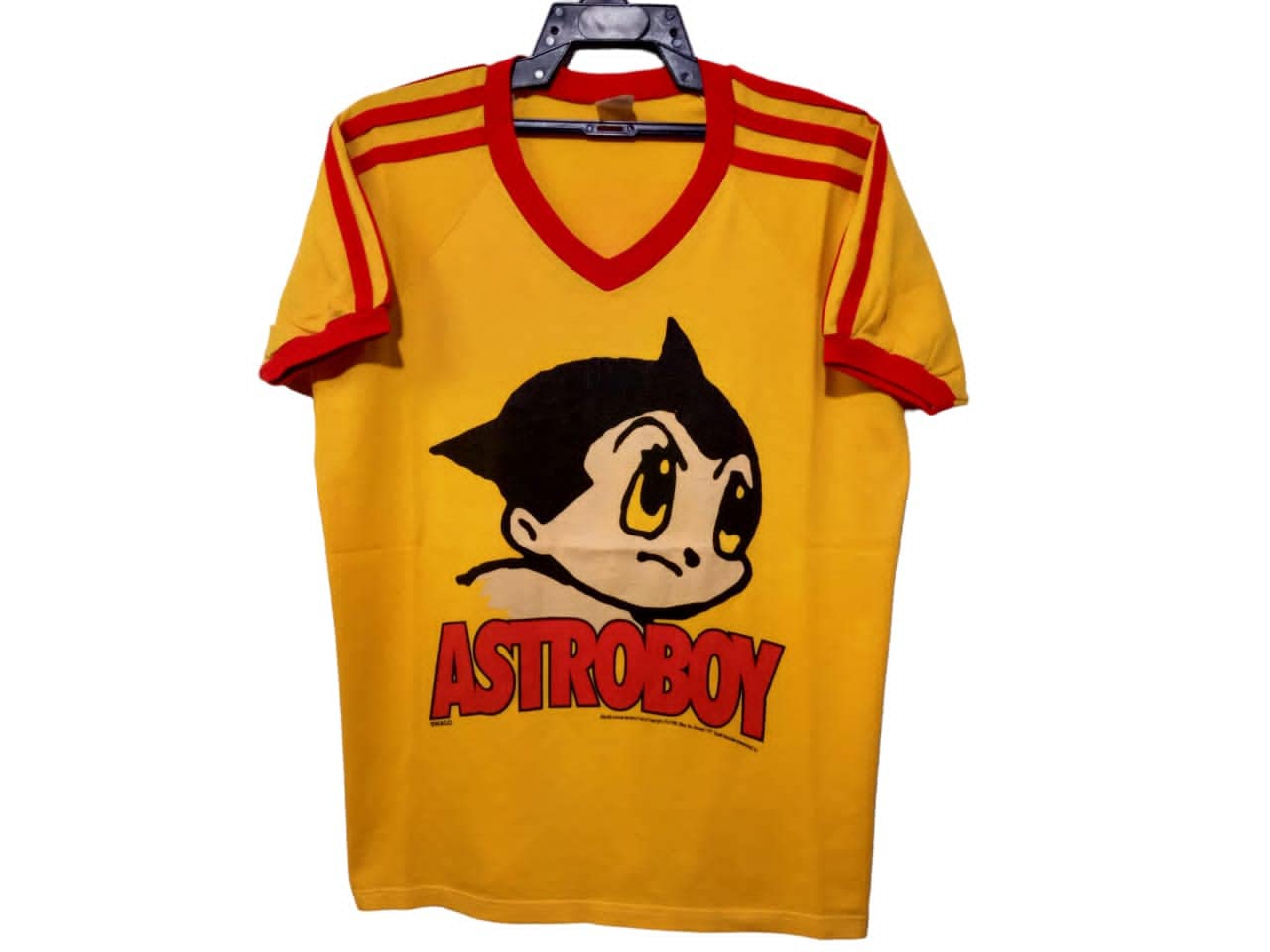 Vintage 90's Astro Boy Anime Japanese V Neck Three Stripe Large