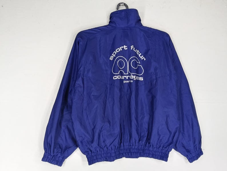 Vintage 90's Courreges Paris Sport Futur Blue Large Jacket Courreges Zipper Jacket Sportwear Sport Jacket Size L image 11